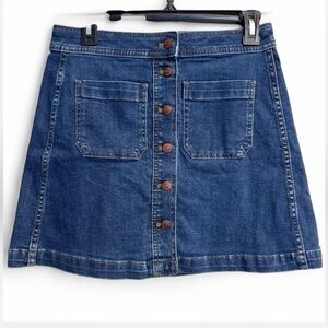 Madewell Blue Denim A-Line Skirt